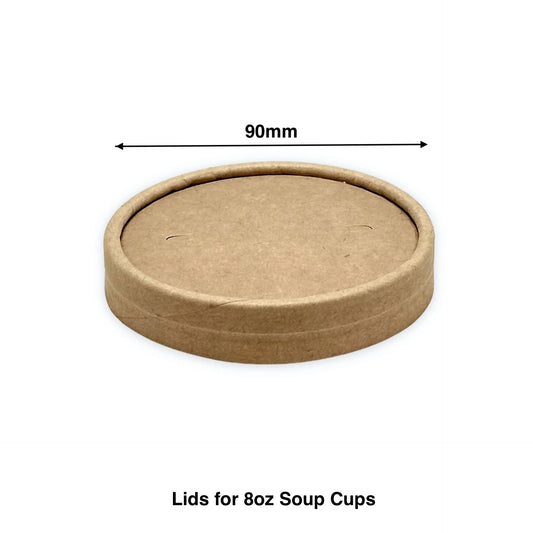 8oz - Kraft Paper Lid for Paper Soup Containers - Carton of 1000 - KIS PAPER - 1007; From $0.075/pc