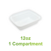 12oz - PP Rectangle Container Combo Set White - Carton of 150 - KIS PAPER - 5152; $0.16/set