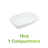 16oz - PP Rectangle Container Combo Set White - Carton of 150 - KIS PAPER - 5153; $0.22/set