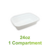 24oz - PP Rectangle Container Combo Set White - Carton of 150 - KIS PAPER - 5154; $0.23/set