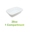 28oz - 8.7“ x 6" PP Rectangle Container Combo Set White - Carton of 150 - KIS PAPER - 5155; $0.28/set