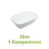 32oz - 9" x 6" PP Rectangle Container Combo Set White - Carton of 150 - KIS PAPER - 5156; $0.29/set
