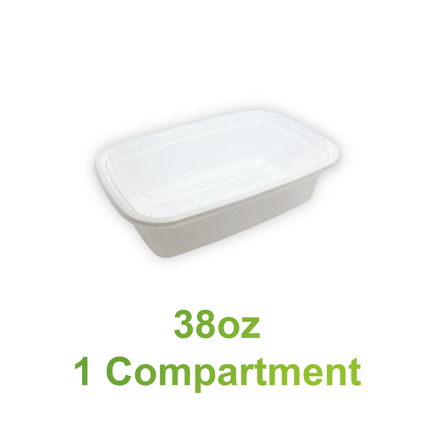 38oz - 9" x 6" PP Rectangle Container Combo Set White - Carton of 150 - KIS PAPER - 5157; $0.29/set