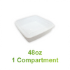 48oz - 9" x 9" PP Square Container Combo Set White - Carton of 100 - KIS PAPER - 5158; $0.49/set