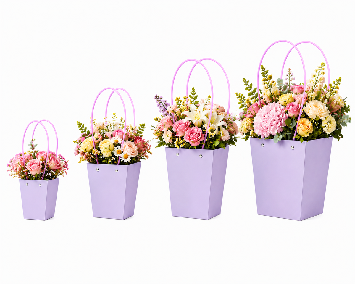 Light Purple Waterproof Flower Pot Bags – 4 Sizes (Small, Medium, Large, Extra Large) | 50pcs/Bundle