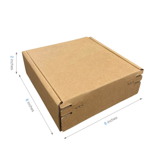 6" x 6" x 2" - Kraft Mailer Boxes Self-Seal Tape - Bundle of 40 - KIS PAPER - 1258; $0.785/pc