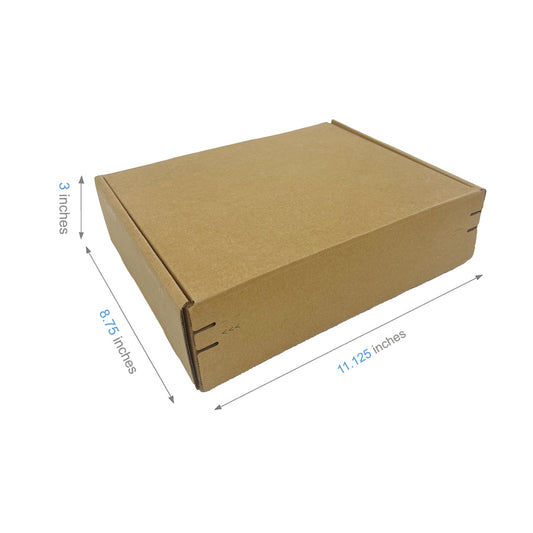 11.125" x 8.75" x 3" - Kraft Mailer Boxes Self-Seal Tape - Bundle of 40 - KIS PAPER - 1266; $1.503/pc