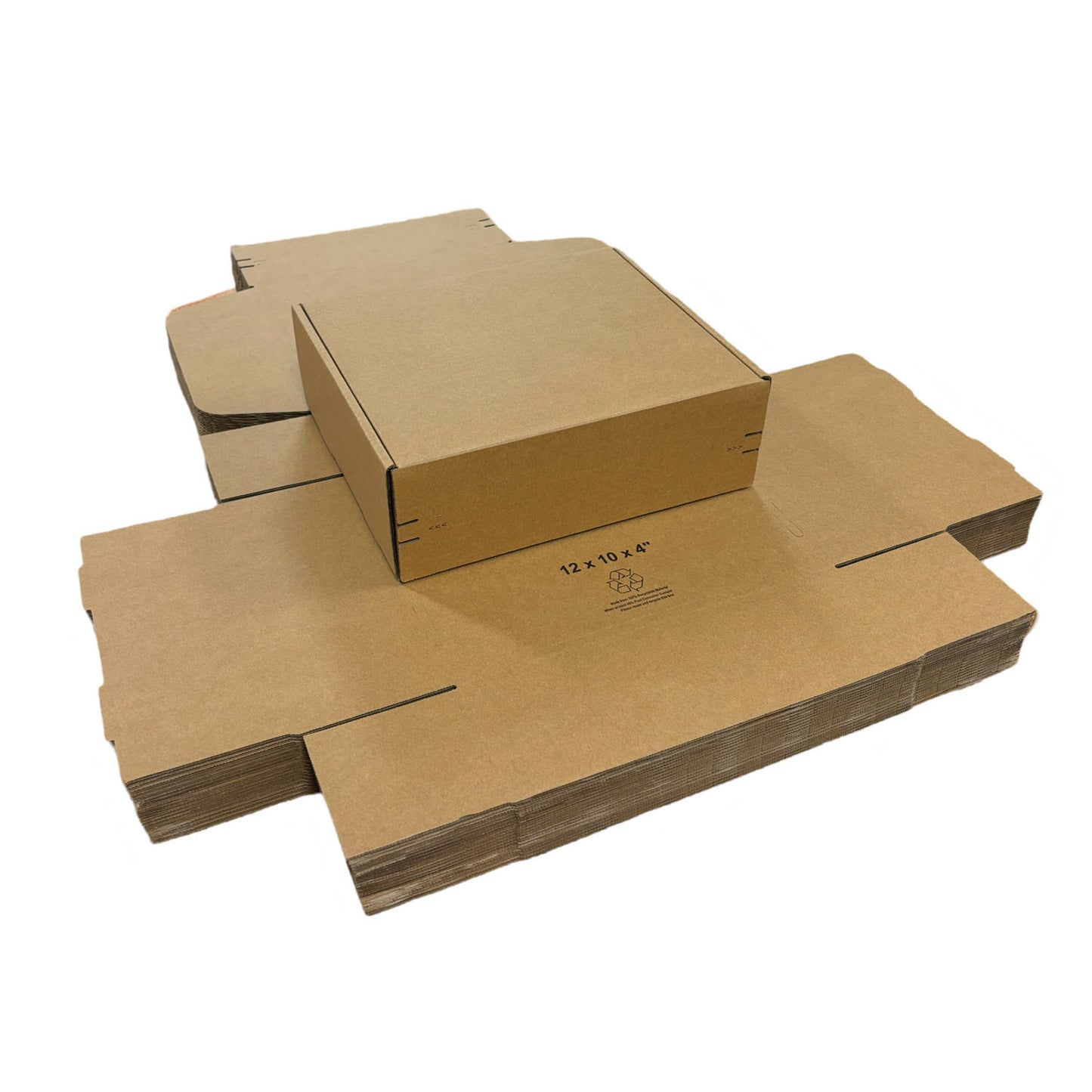 12" x 10" x 4" - Kraft Mailer Boxes Self-Seal Tape - Bundle of 40 - KIS PAPER - 1269; $2.187/pc