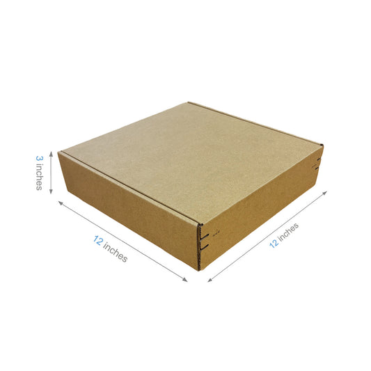 12" x 12" x 3" - Kraft Mailer Boxes Self-Seal Tape - Bundle of 40 - KIS PAPER - 1271; $1.971/pc