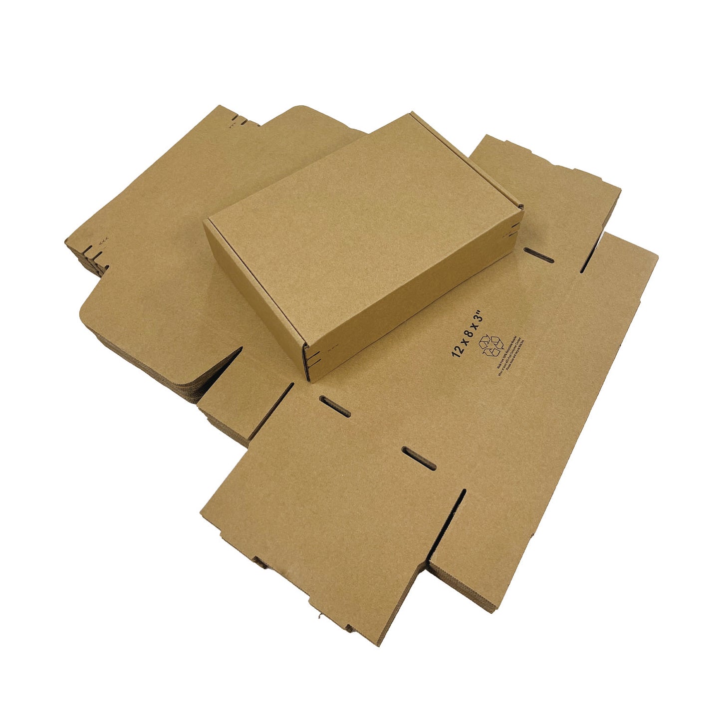 12" x 8" x 3" - Kraft Mailer Boxes Self-Seal Tape - Bundle of 40 - KIS PAPER - 1268; $1.485/pc