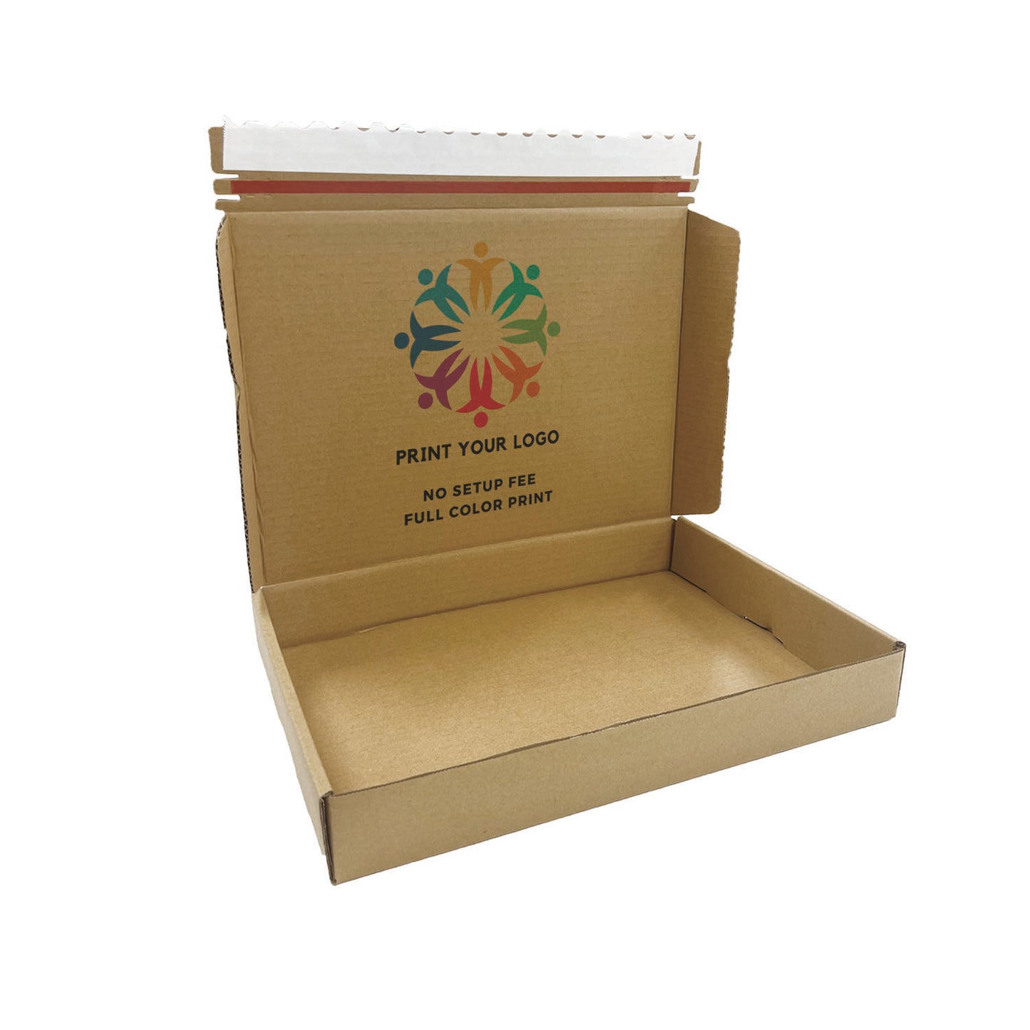 14" x 10" x 2" - Custom Kraft Mailer Boxes Self-Seal Tape - Bundle of 40 - KIS PAPER - 1277; Full Color Custom Print, Printed in Canada; From $2.715/pc