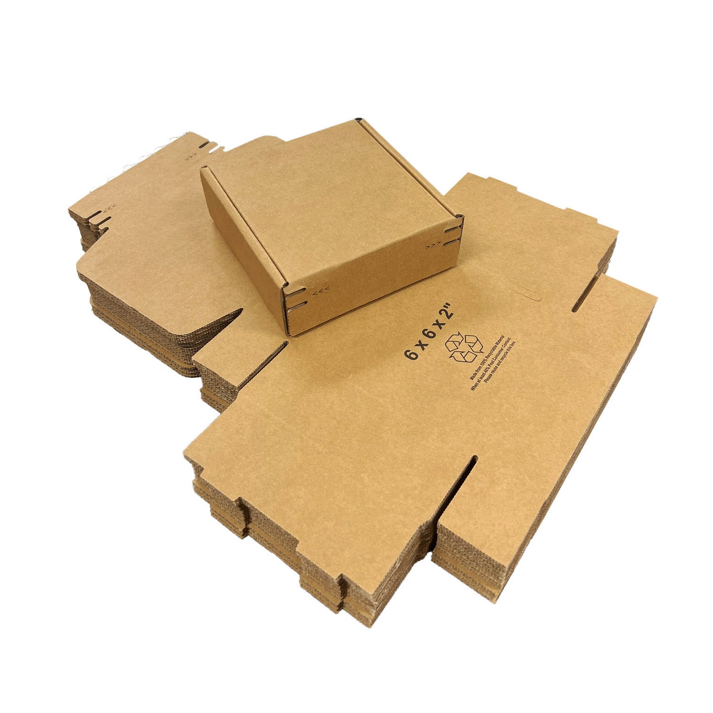 6" x 6" x 2" - Kraft Mailer Boxes Self-Seal Tape - Bundle of 40 - KIS PAPER - 1258; $0.785/pc