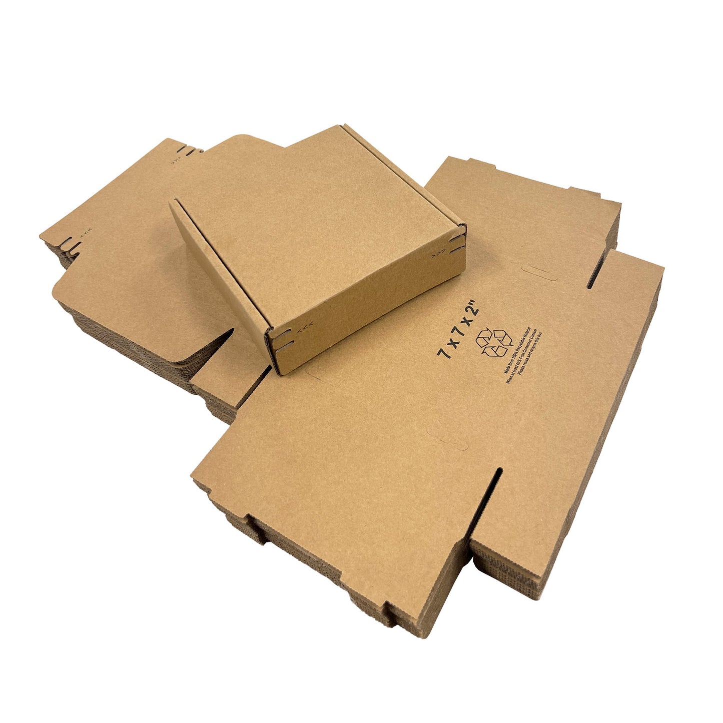 7" x 7" x 2" - Kraft Mailer Boxes Self-Seal Tape - Bundle of 40 - KIS PAPER - 1259; $0.805/pc