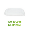Plastic Lids for Rectangular Food Containers (500–1000ml) – 300 Pack