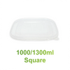 Plastic Lids for Square Food Containers (1000–1300ml) – 300 Pack