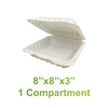8" x 8" x 3" - Pebble MFPP Clamshell Box - Carton of 150 - KIS PAPER - 5052; $0.206/pc
