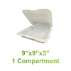 9" x 9" x 3" - Pebble MFPP Clamshell Box - Carton of 150 - KIS PAPER - 5054; $0.265/pc