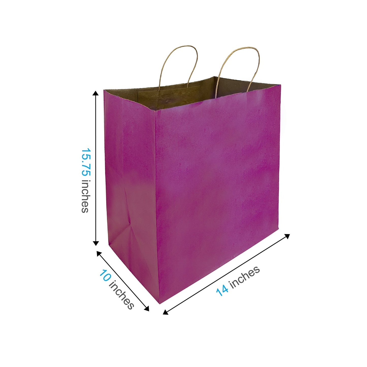 Color Super Royal 14x10x15.75 inches Paper Shopping Bags with Twisted Handles