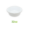 32oz - PP Round Container 7" Combo Set White - Carton of 150 - KIS PAPER - 5163; $0.28/set