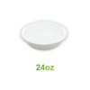 24oz - PP Round Container 7" Combo Set White - Carton of 150 - KIS PAPER - 5877; $0.22/set