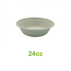 24oz - Bagasse Round Bowl - Case of 300 - KIS PAPER - 5134; $0.133/pc