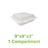 9" x 9" x 3" - Bagasse Clamshell - Case of 200 - KIS PAPER - 5123; $0.230/pc