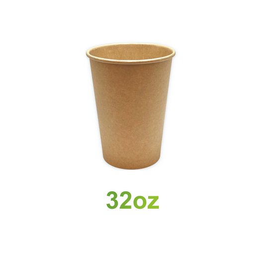 32oz - Paper Soup Containers Kraft - Carton of 500 - KIS PAPER - 5004; From $0.158/pc