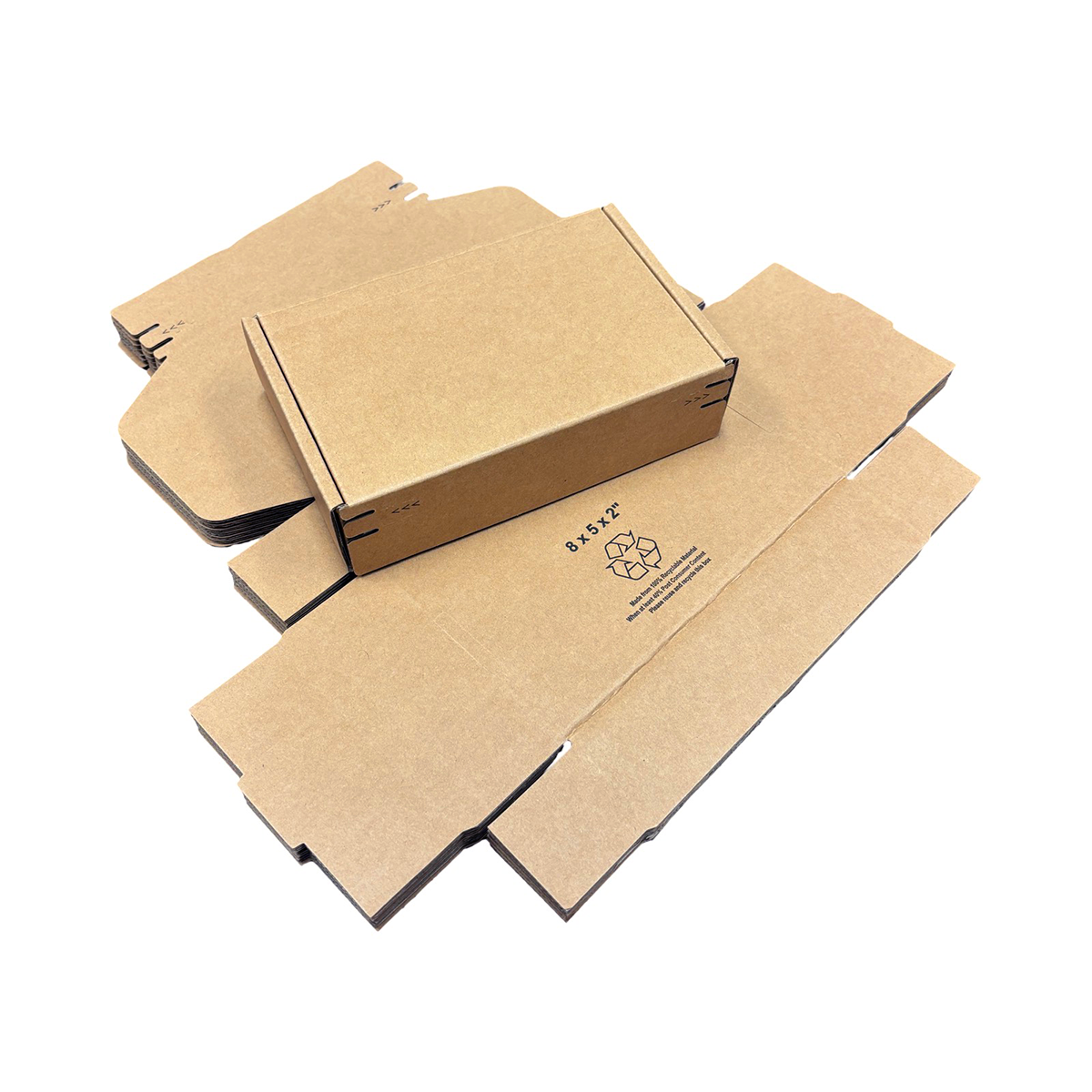 8" x 5" x 2" - Kraft Mailer Boxes Self-Seal Tape - Bundle of 40 - KIS PAPER - 6082; $0.79/pc