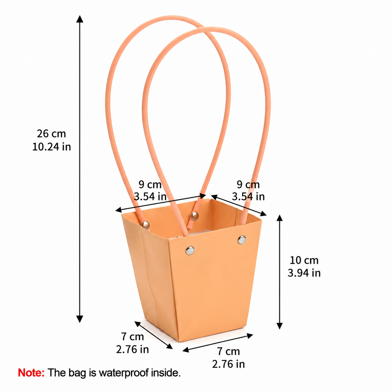 Peach Waterproof Flower Pot Bags – 4 Sizes (Small, Medium, Large, Extra Large) | 50pcs/Bundle