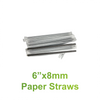 6" x 8mm D - Paper Straws Black Wrapped - Carton of 2000 - KIS PAPER - 5091; $0.027/pc