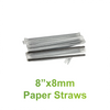8" x 8mm D - Paper Straws Black Wrapped - Carton of 2000 - KIS PAPER - 5089; $0.033/pc