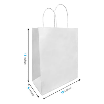 Debbie White Paper Bags 10" x 5" x 13"  with Twist Handles 250 pcs/case  SKU #5310