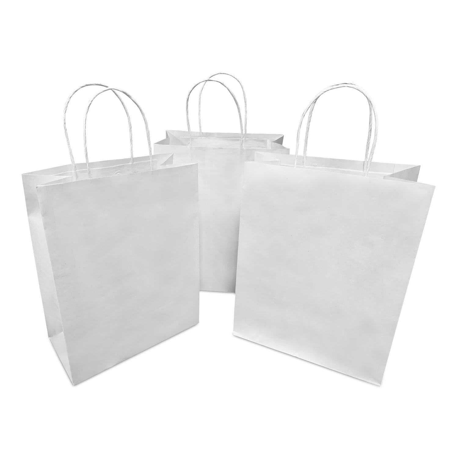 250 Pcs, Debbie, 10x5x13 inches, White Kraft Paper Bags, with Twisted Handle