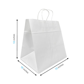Cake White Paper Bags 13" x 10" x 13" with Twist Handles 250 pcs/case SKU #5447