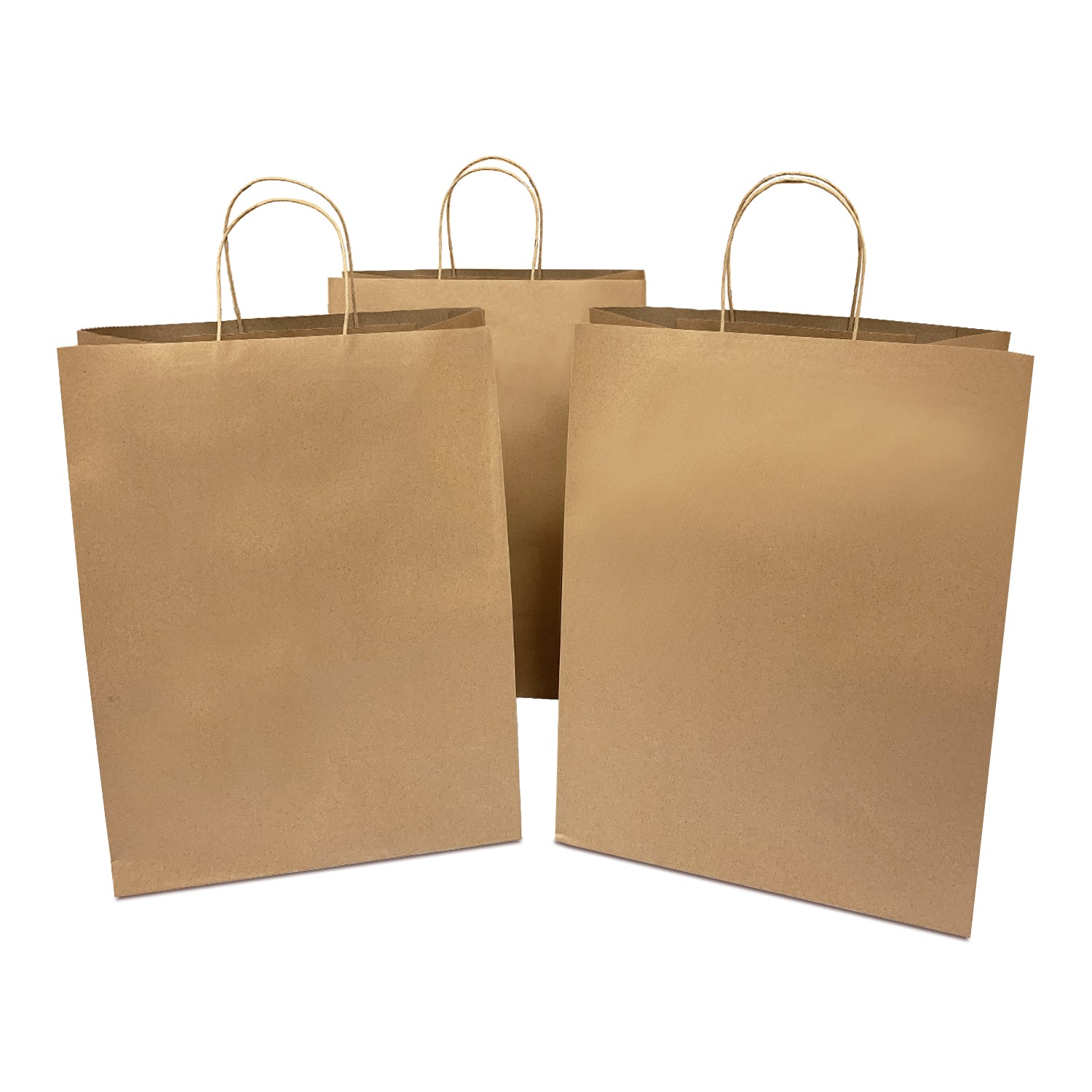 250 Pcs, Mart, 13x6.7x17 inches, Kraft Paper Bags, with Twisted Handle