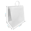 Tiger White Paper Bags (14" x 8" x 14") with Twist Handles - 250 pcs/case - SKU #6323
