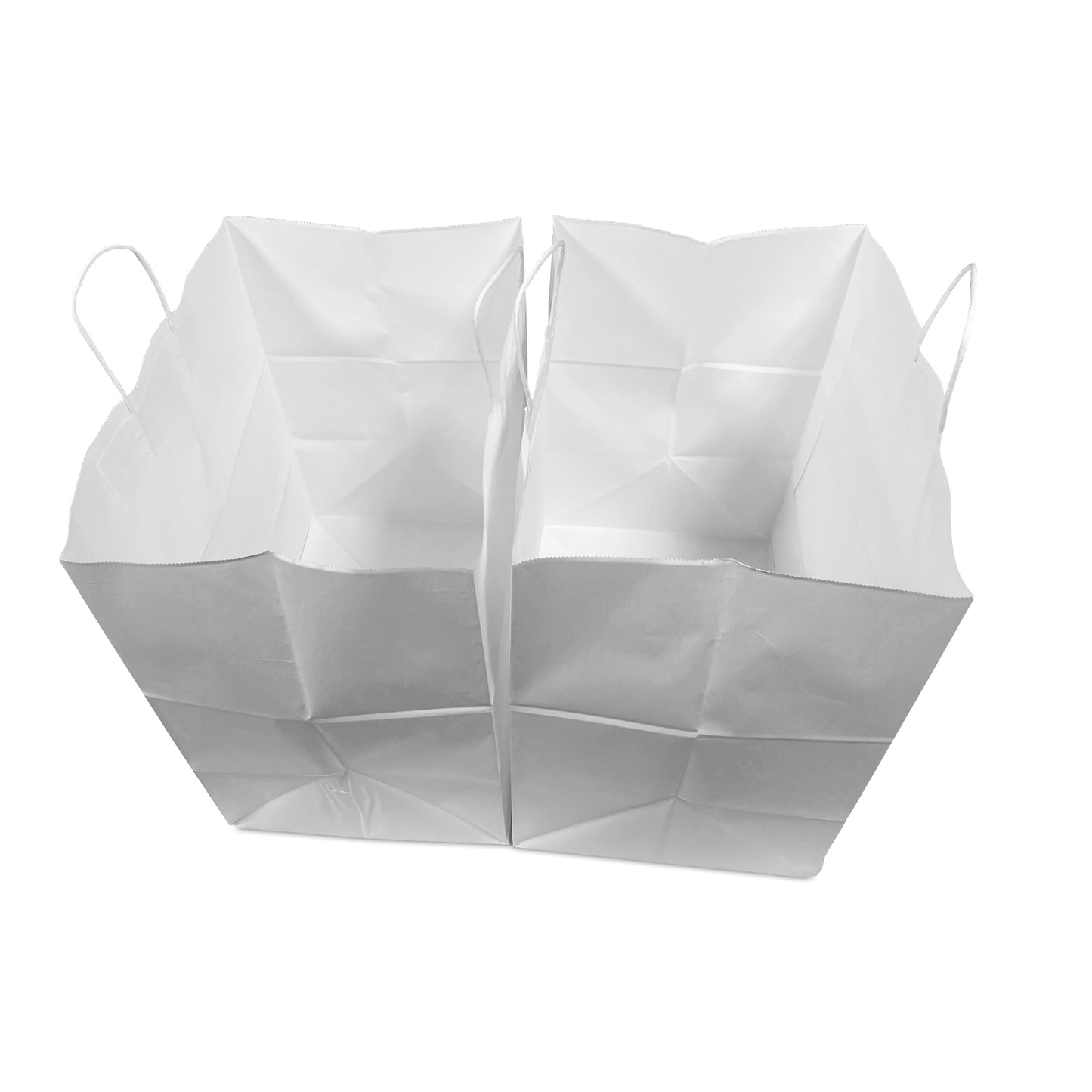 200 Pcs, Dumbo, 15x10.5x16.5 inches, White Kraft Paper Bags, with Twisted Handles