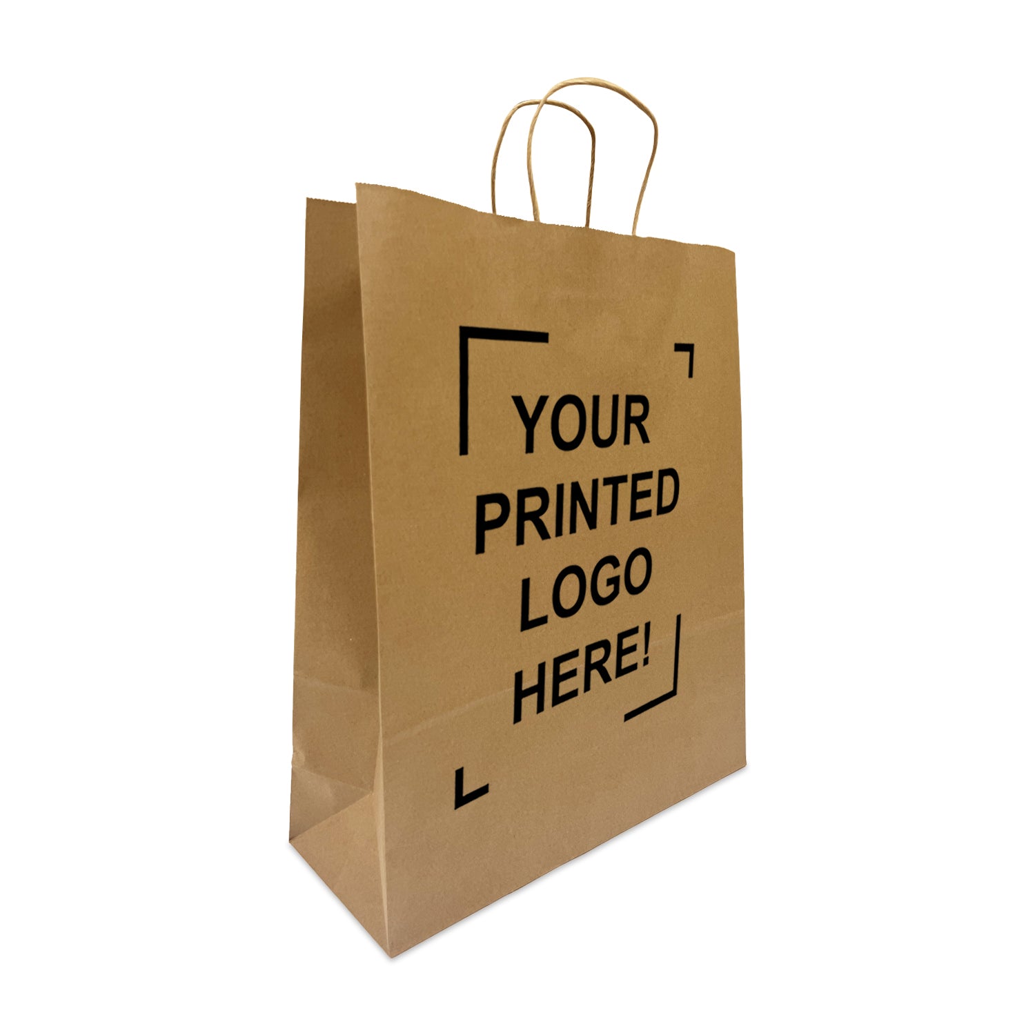 200 Pcs, Queen, 16x6x19.25 inches, Kraft Paper Bags, with Twisted Handle, Full Color Custom Print