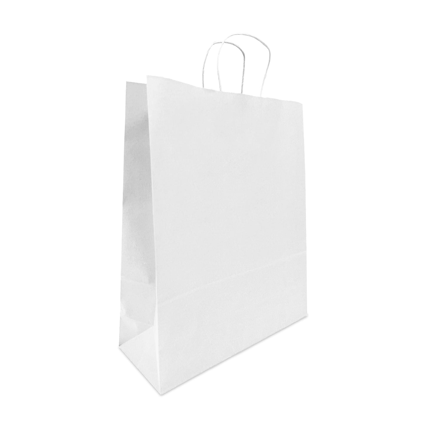 200 Pcs, Queen, 16x6x19.25 inches, White Kraft Paper Bags, with Twisted Handles