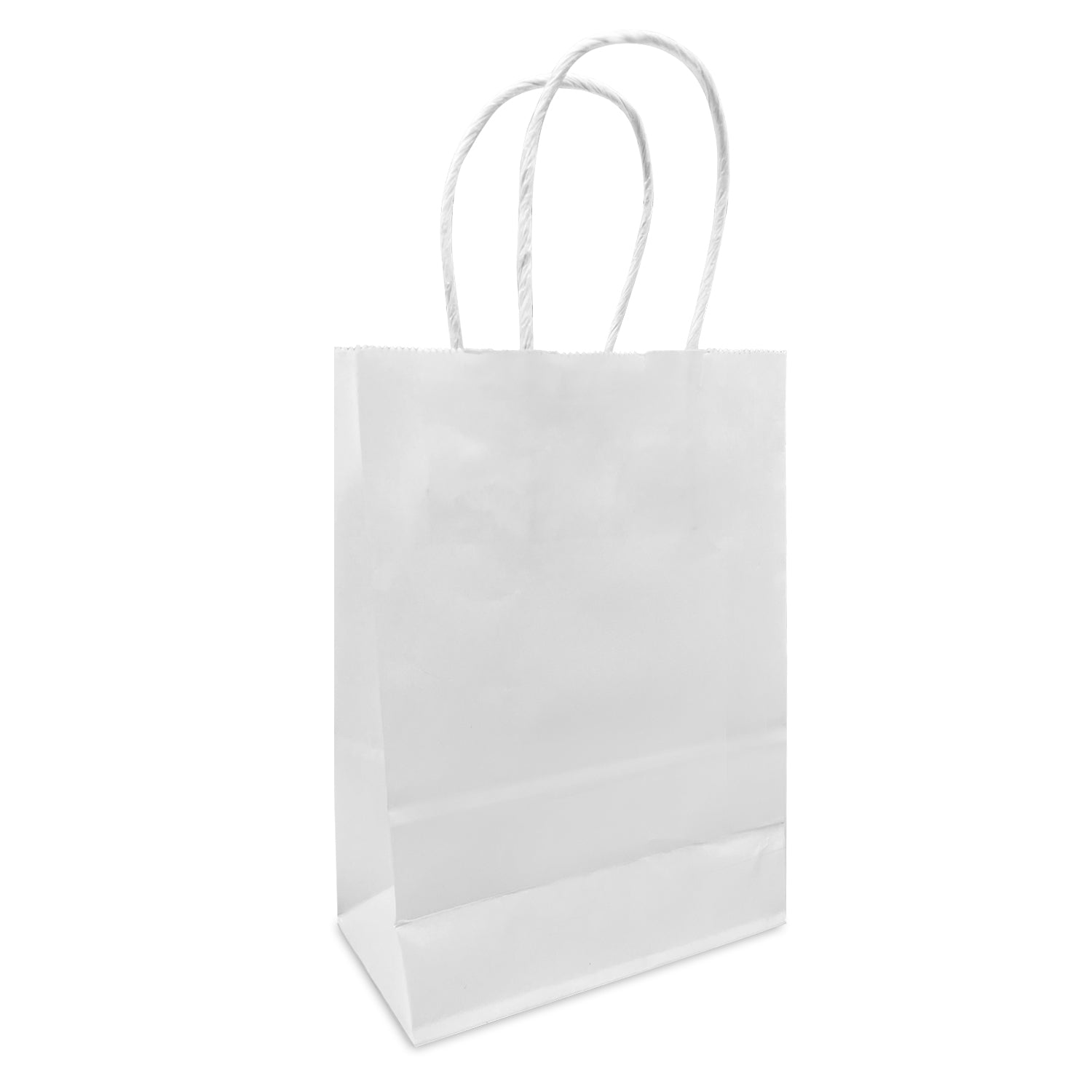 TWIST HANDLE RIBBED PAPER BLOCK BOTTOM CARRIER BAGS - WHITE or BROWN - 12   x 5 x 16