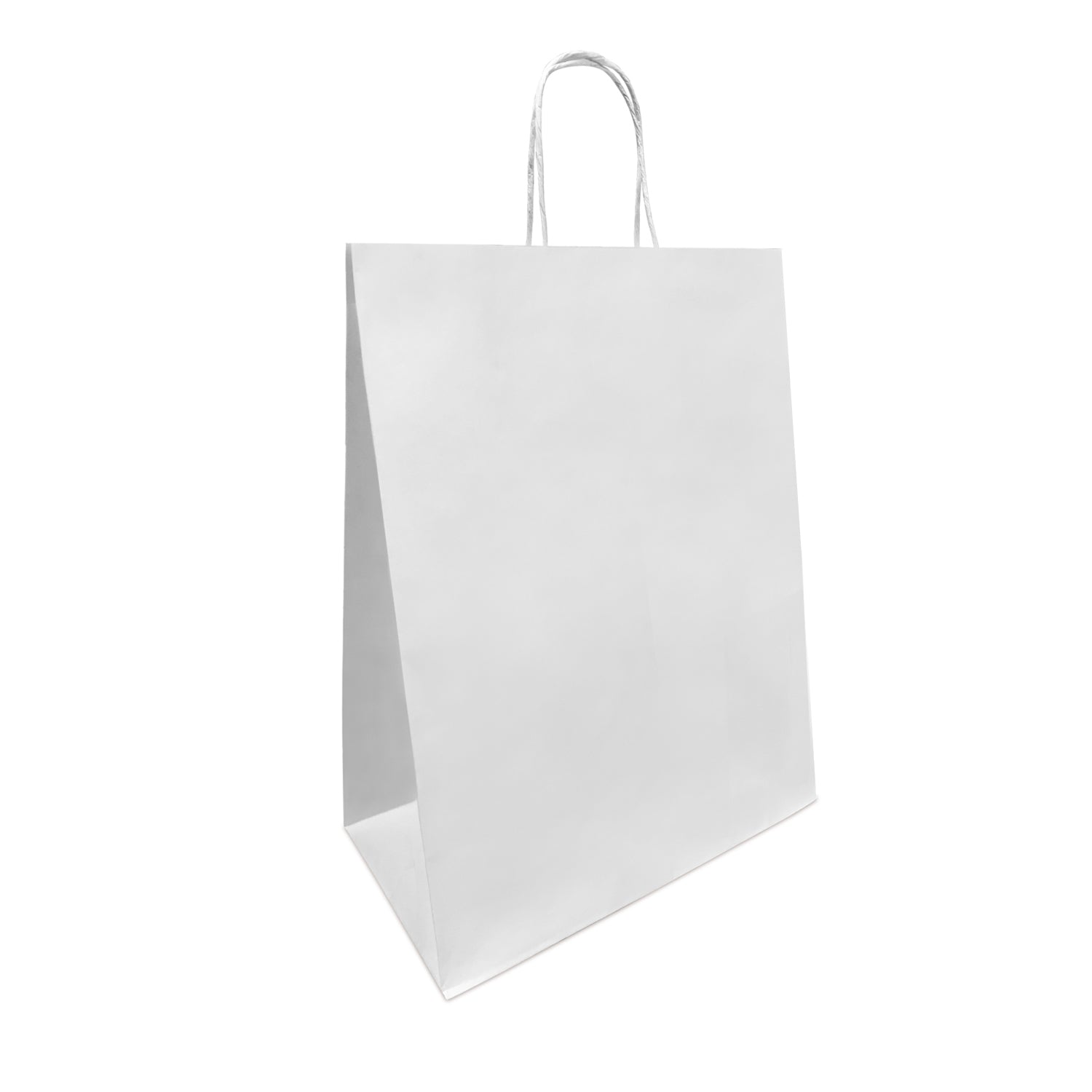 250 Pcs, Mart, 13x7x17 inches, White Kraft Paper Bags, with Twisted Handle