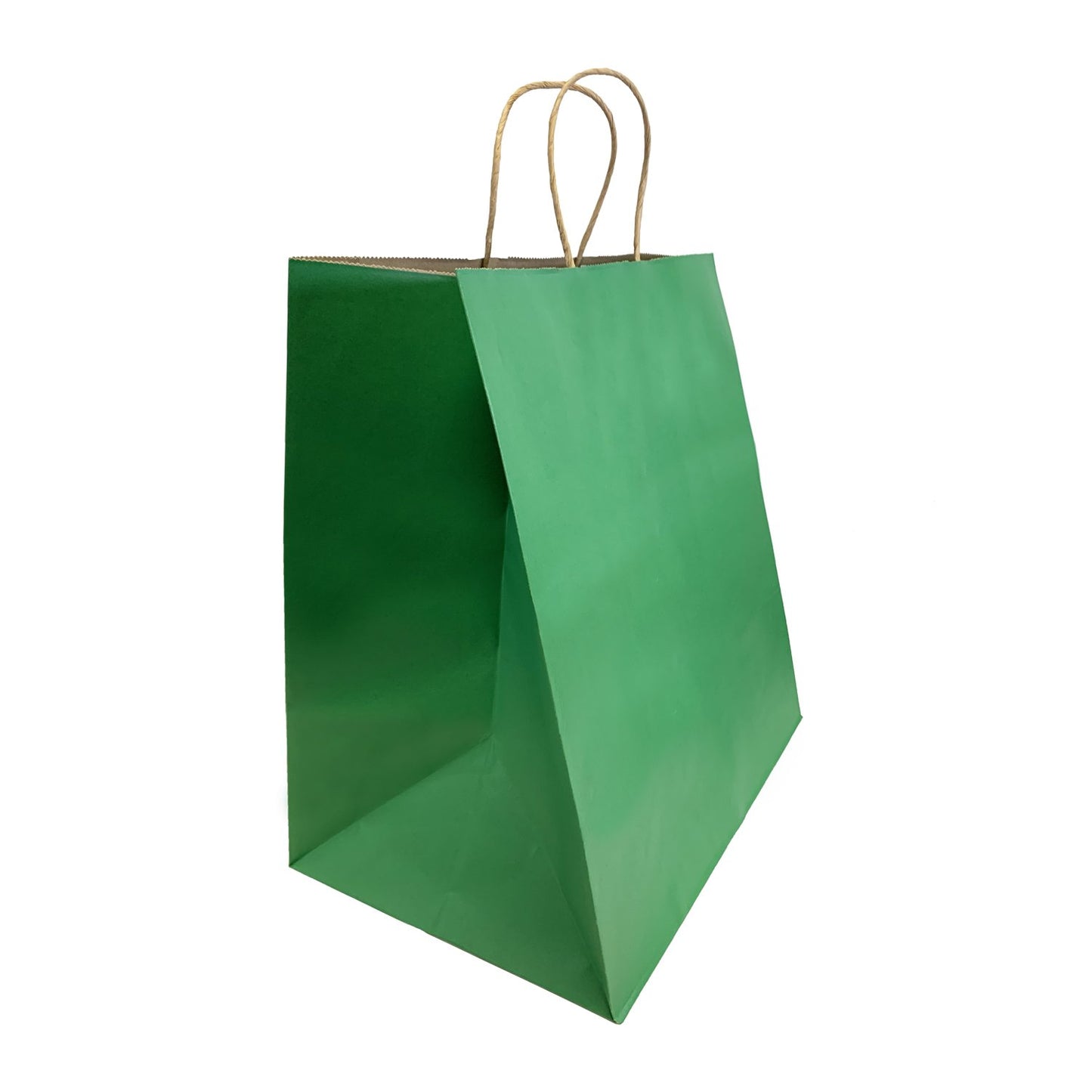 200 Pcs, Super Royal, 14x10x15.75 inches, Green Kraft Paper Bags, with Twisted Handle