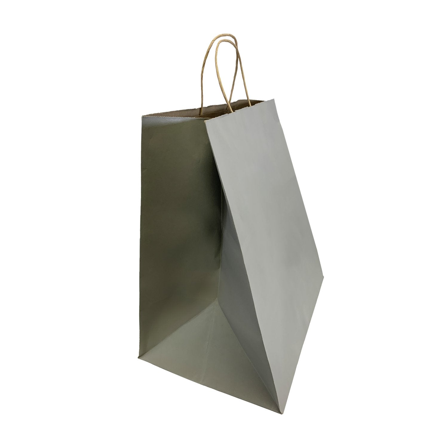 200 Pcs, Super Royal, 14x10x15.75 inches, Grey Kraft Paper Bags, with Twisted Handle